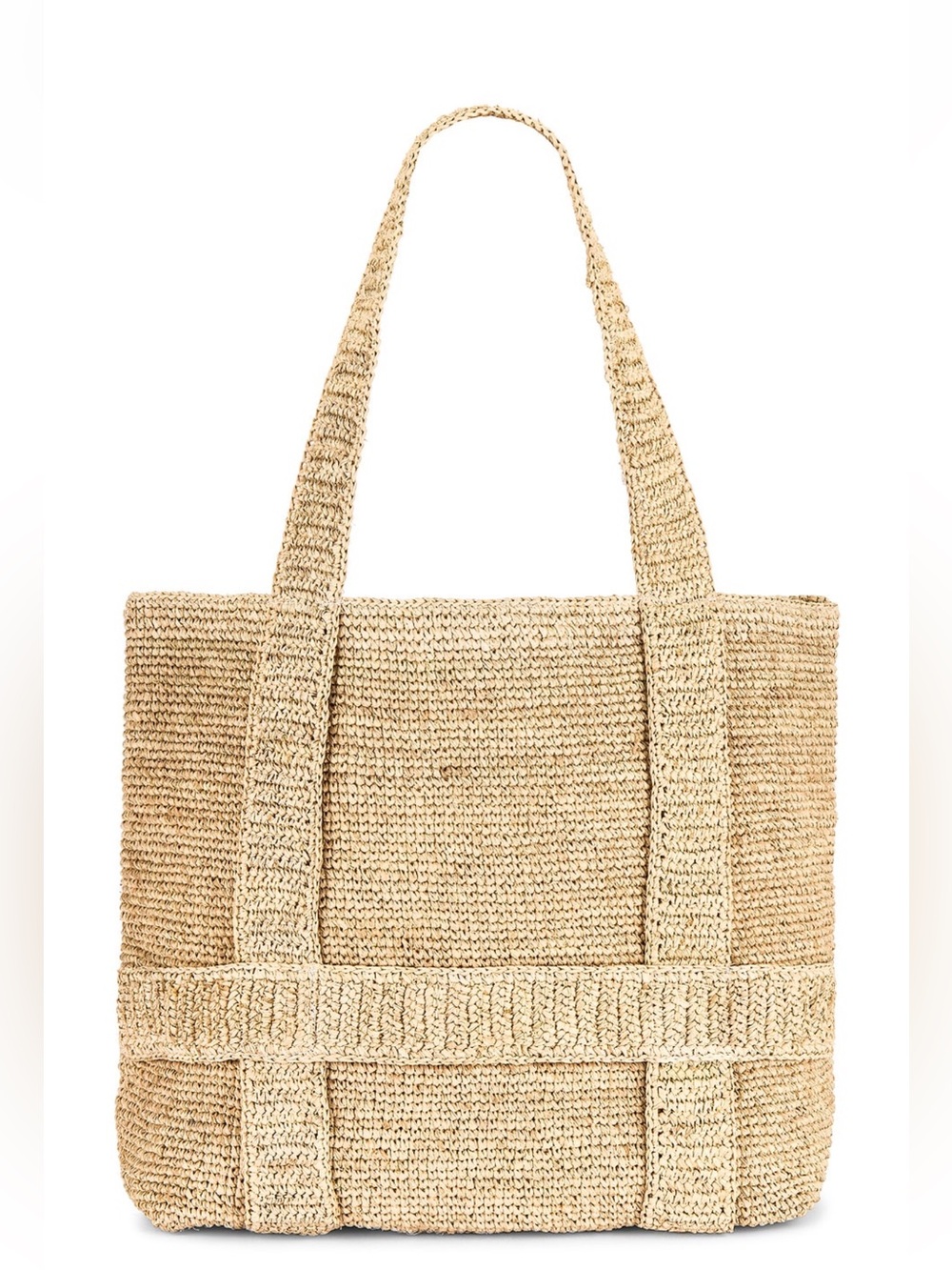 NWT Hat Attack Traveler Natural Straw Tote in Beige - Picture 2 of 5